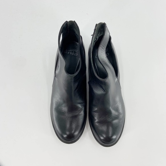 Dansko Black Bonita Cutout Back Zip Block Heel Booties Size EU 41 - Picture 7 of 14